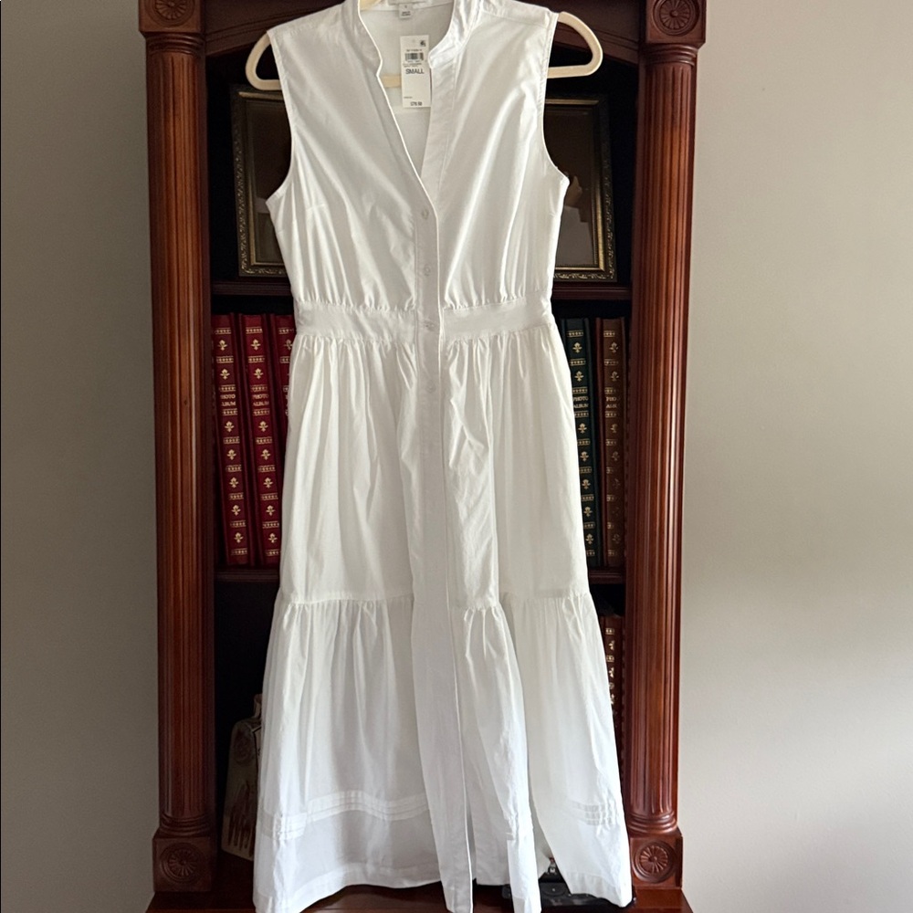 NWT Chic White Sleeveless Midi Dress